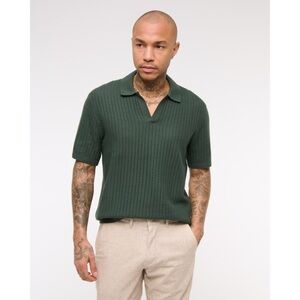 Abercrombie & Fitch Classic Stitch Johnny Collar Sweater Polo